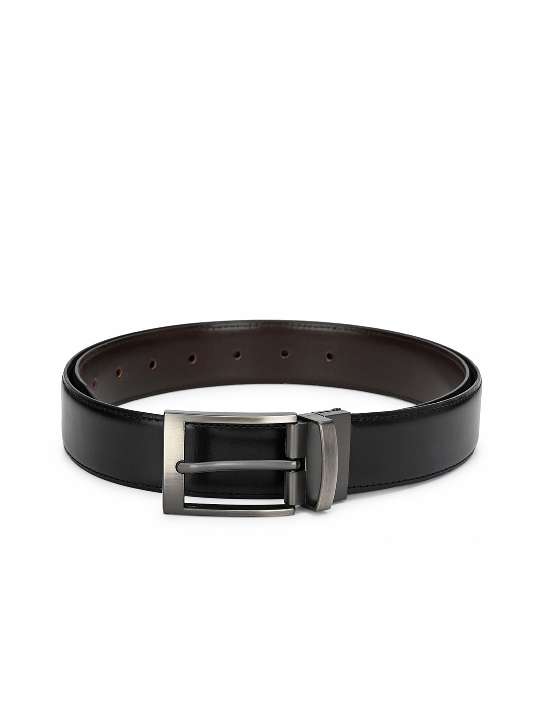 

thickskin Men Black Textured PU Formal Belt