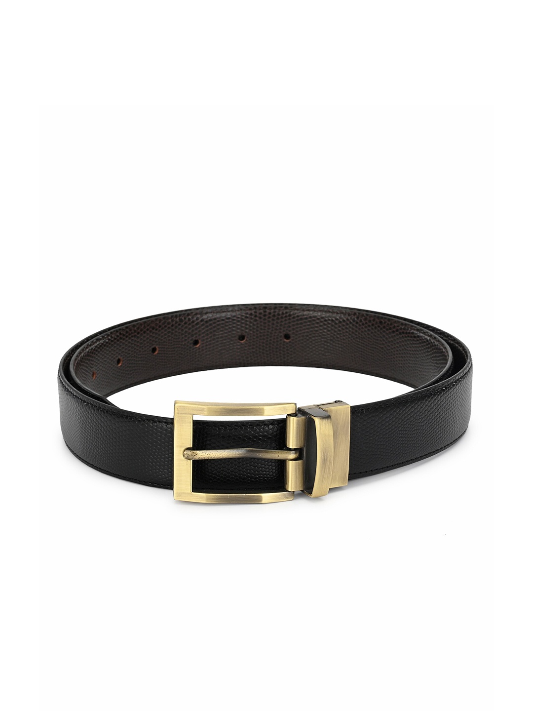 

thickskin Men Black Textured Formal Belt