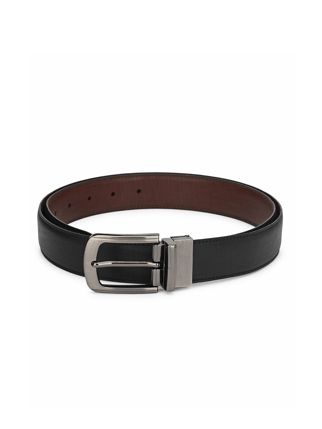 

thickskin Men Black Textured PU Formal Belt