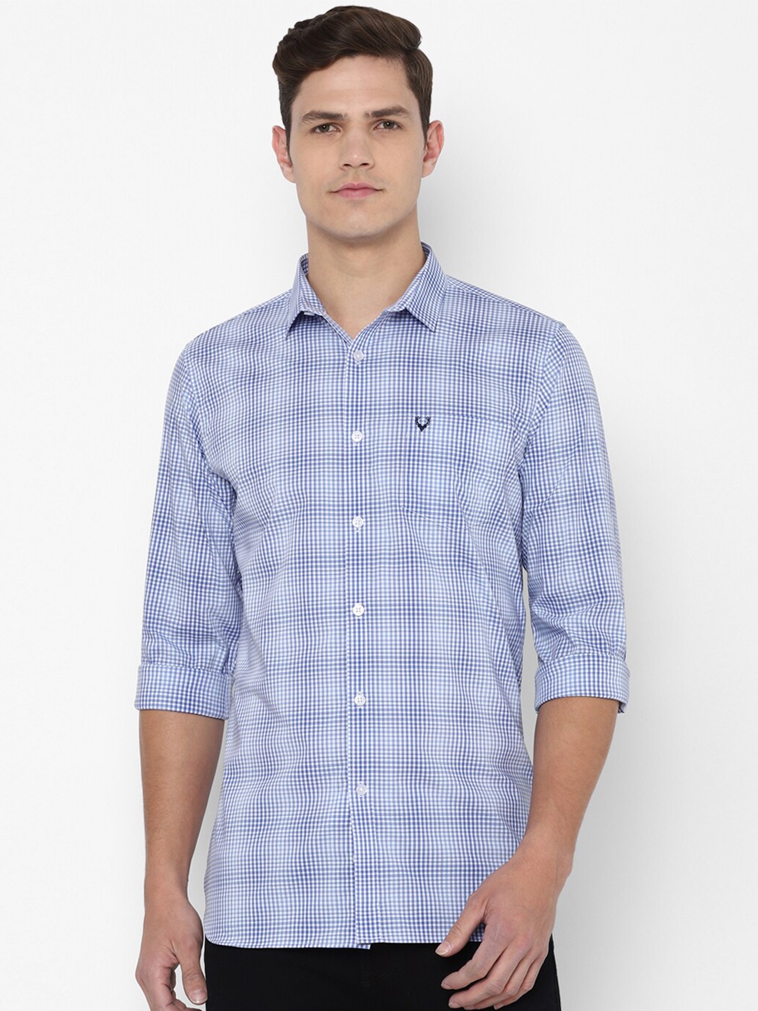 

Allen Solly Men Blue Slim Fit Checked Casual Shirt