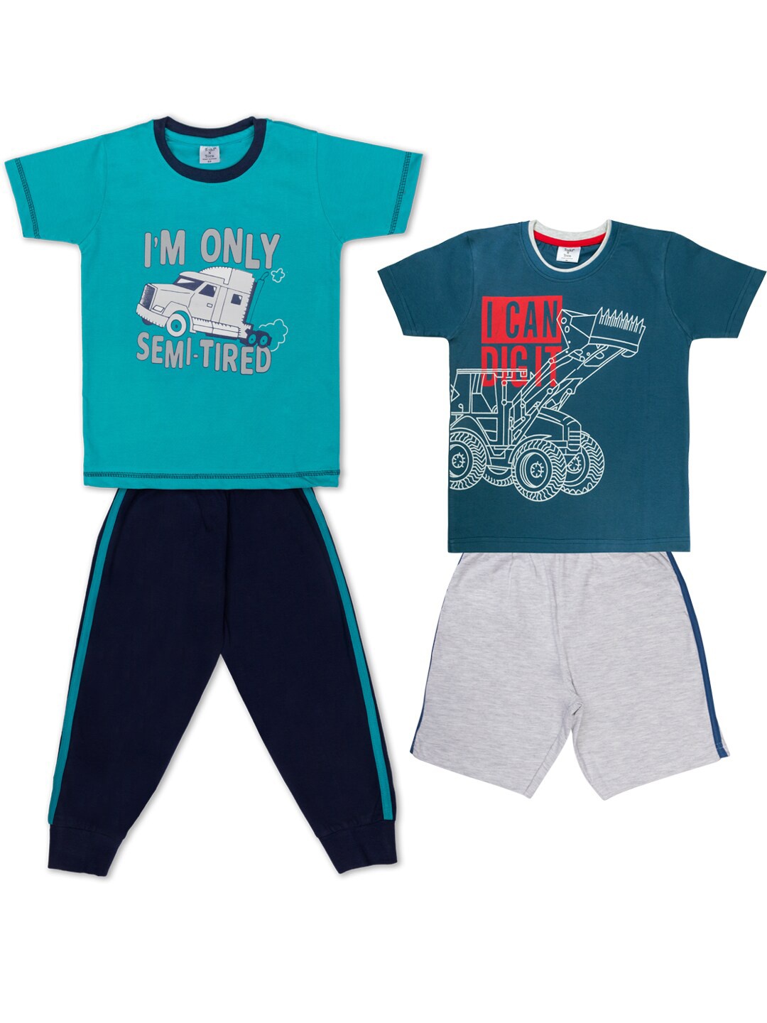 

Todd N Teen Boys Pack of 2 Pure Cotton Clothing Set, Sea green