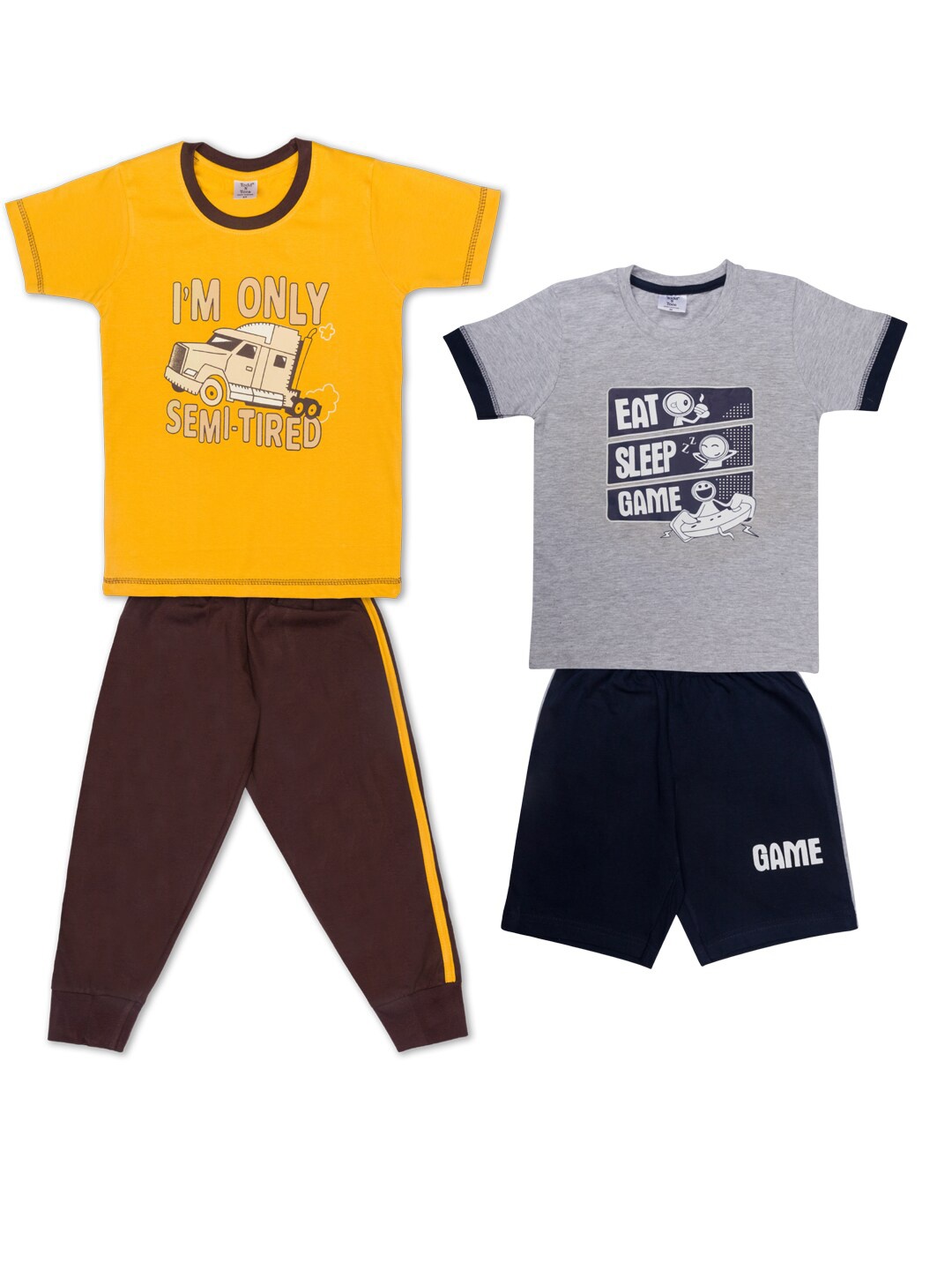 

Todd N Teen Boys Pack of 2 Pure Cotton Clothing Set, Yellow