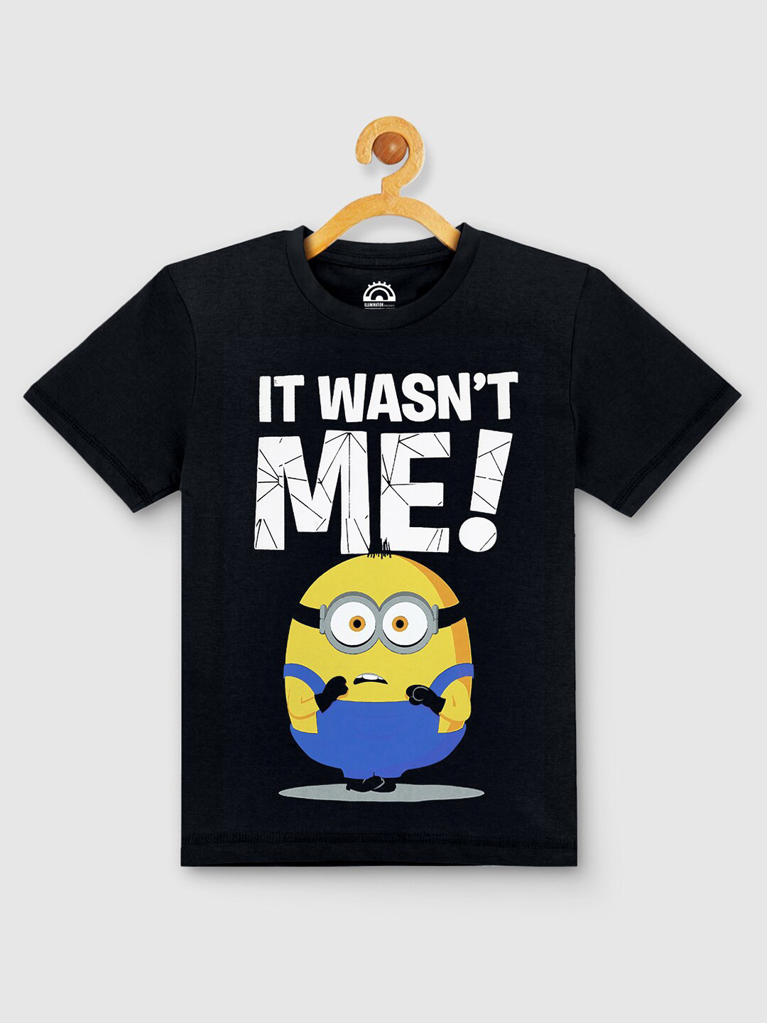 

Kids Ville Boys Black Minions Printed T-shirt