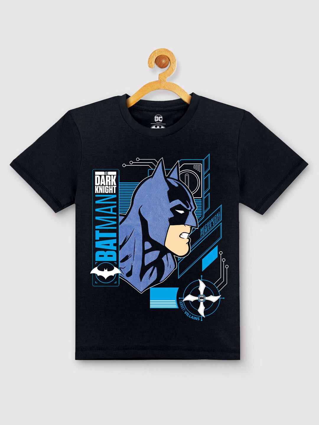 

Kids Ville Boys Black Batman Printed T-shirt