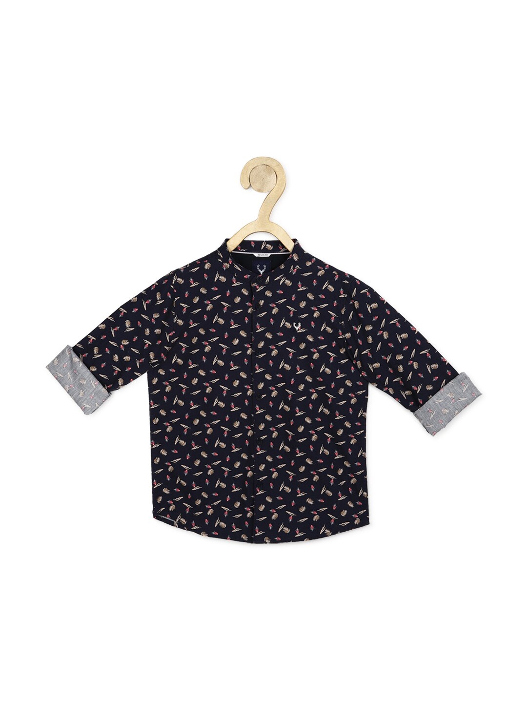 

Allen Solly Junior Boys Black Printed Pure Cotton Casual Shirt