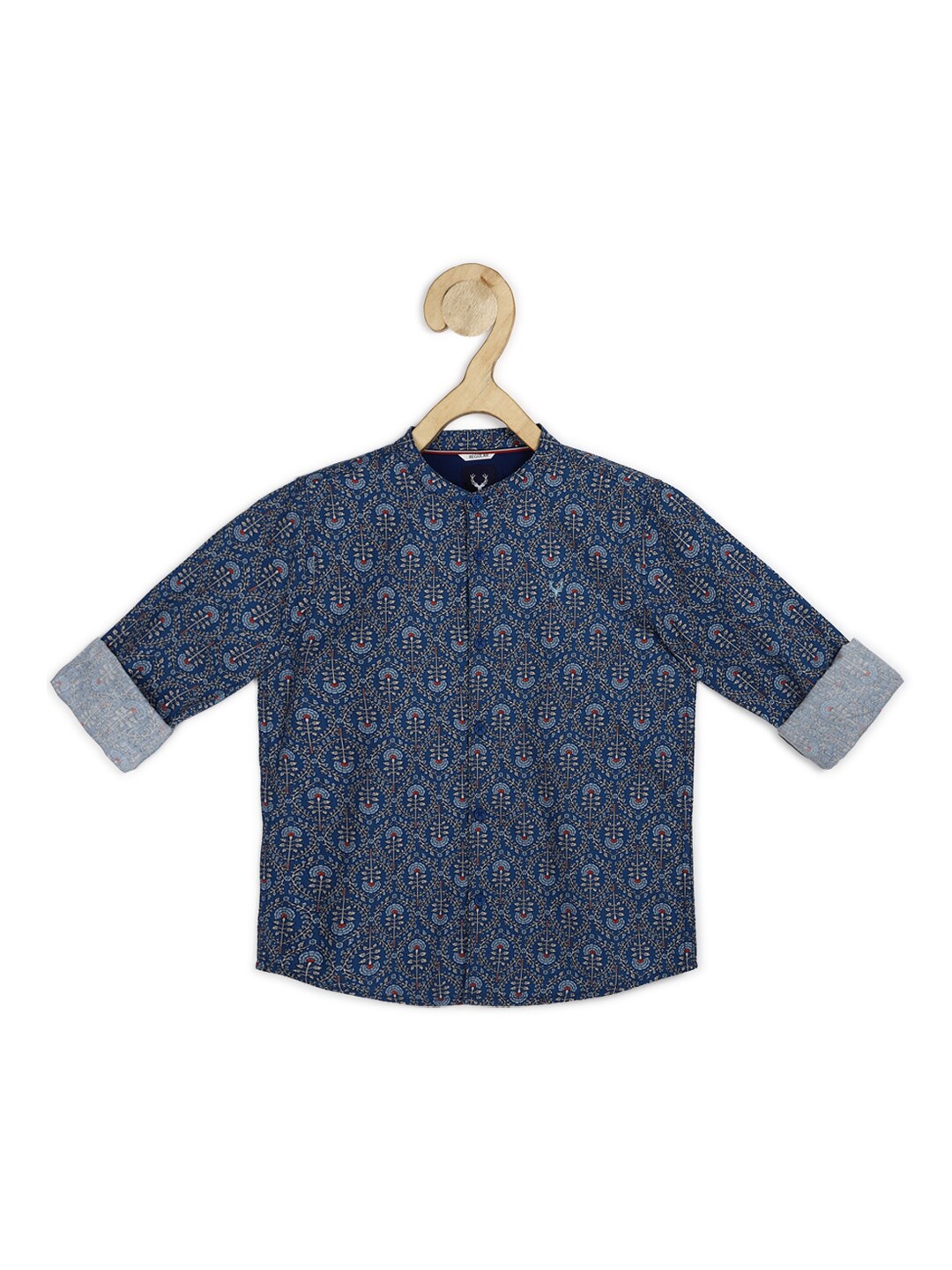 

Allen Solly Junior Boys Navy Blue Printed Pure Cotton Casual Shirt