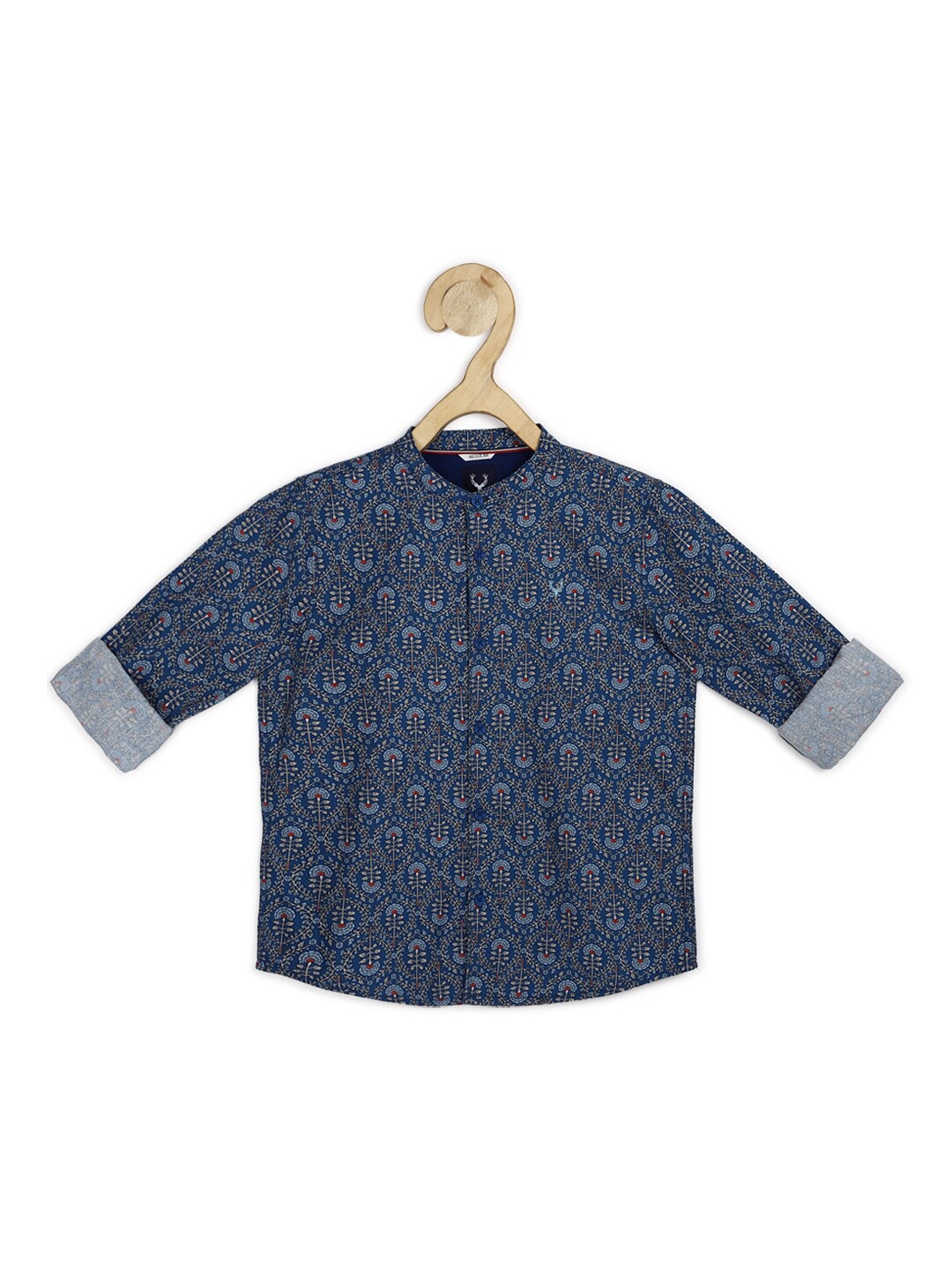 

Allen Solly Junior Boys Navy Blue Floral Printed Cotton Casual Shirt