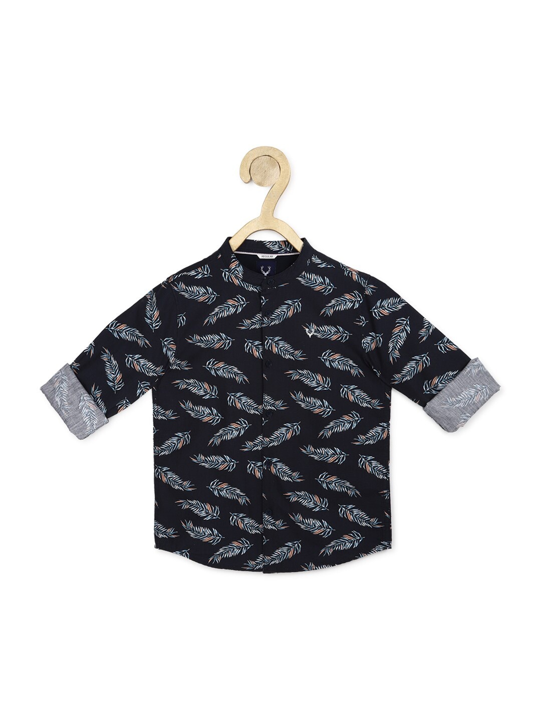 

Allen Solly Junior Boys Black Floral Printed Cotton Casual Shirt