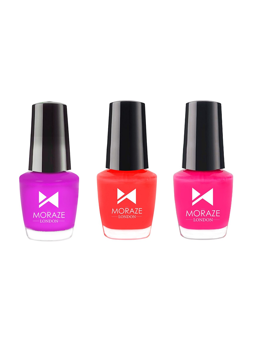 

Moraze Set of 3 Neon Nail Polish, Pink