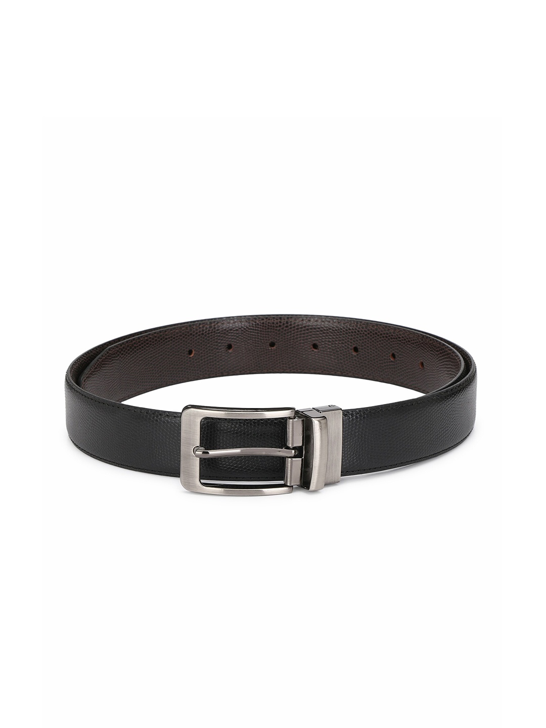 

thickskin Men Black Textured PU Formal Belt