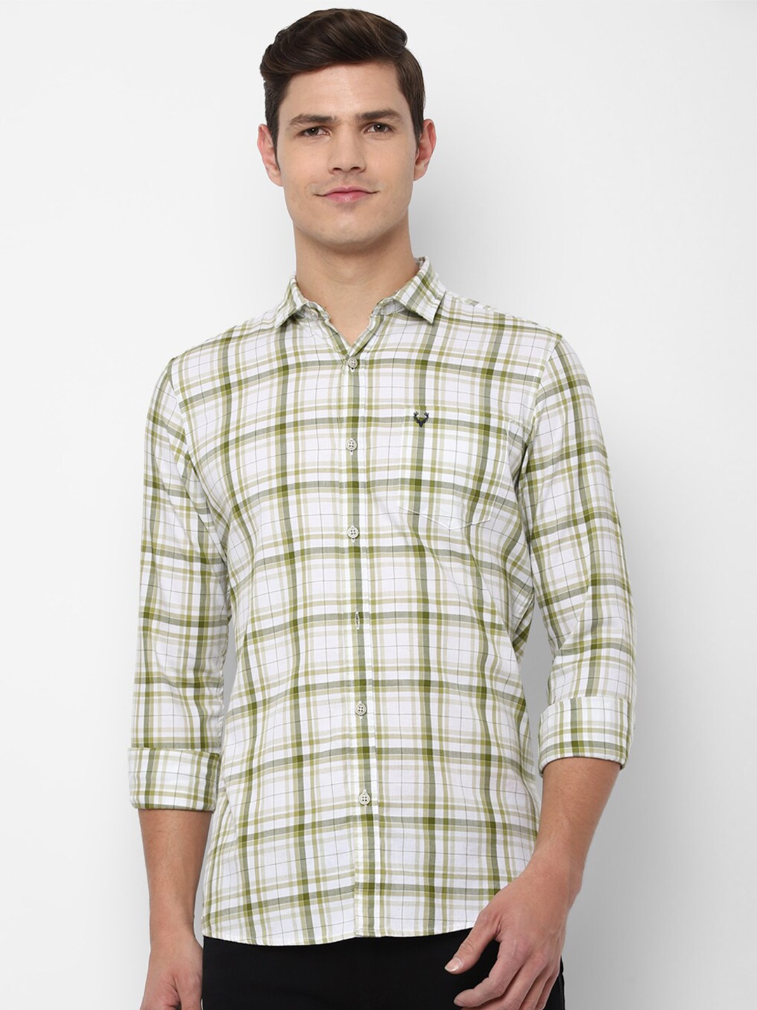 

Allen Solly Sport Men White Checked Pure Cotton Casual Shirt