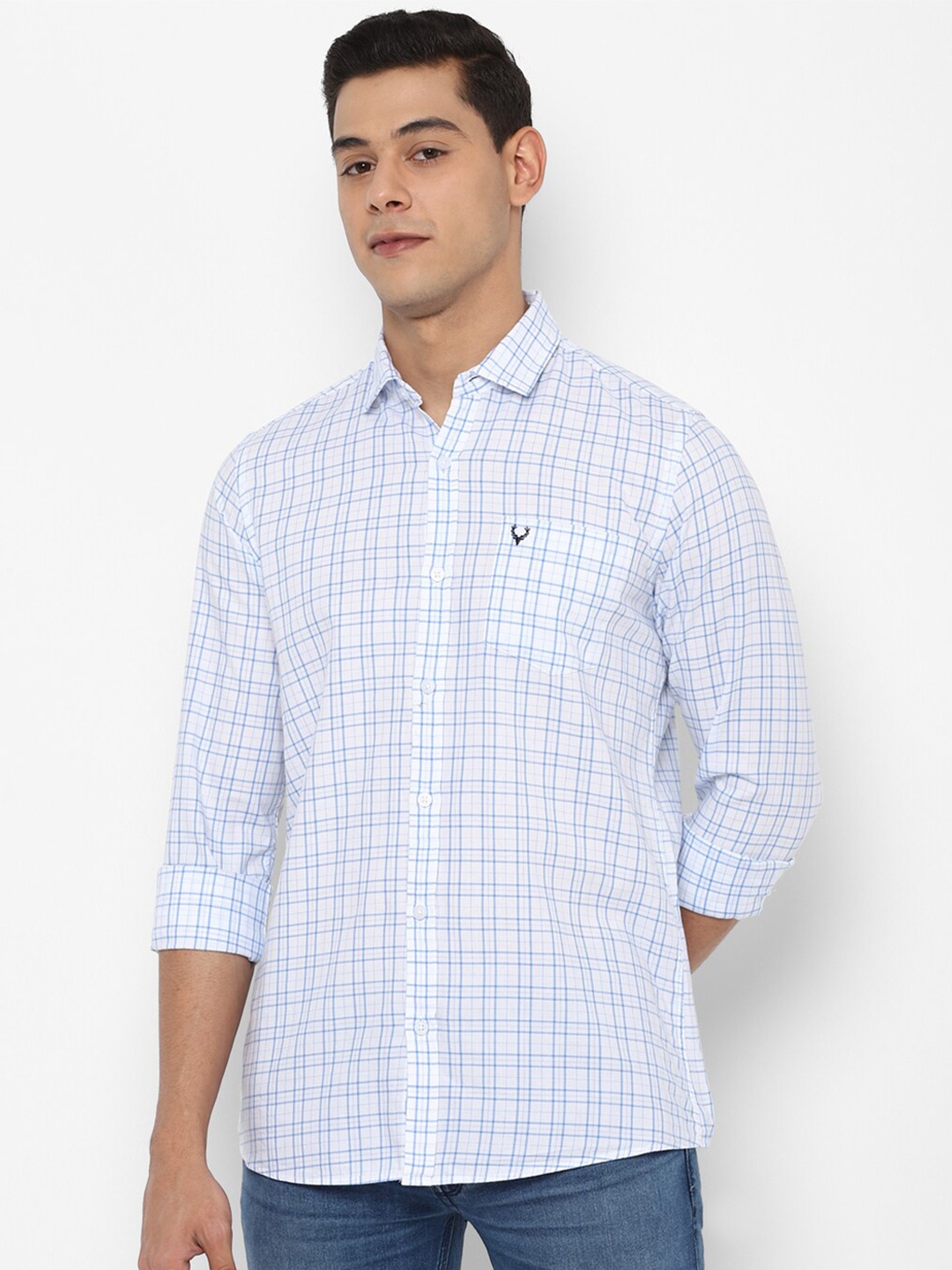 

Allen Solly Sport Men Blue Checked Casual Shirt