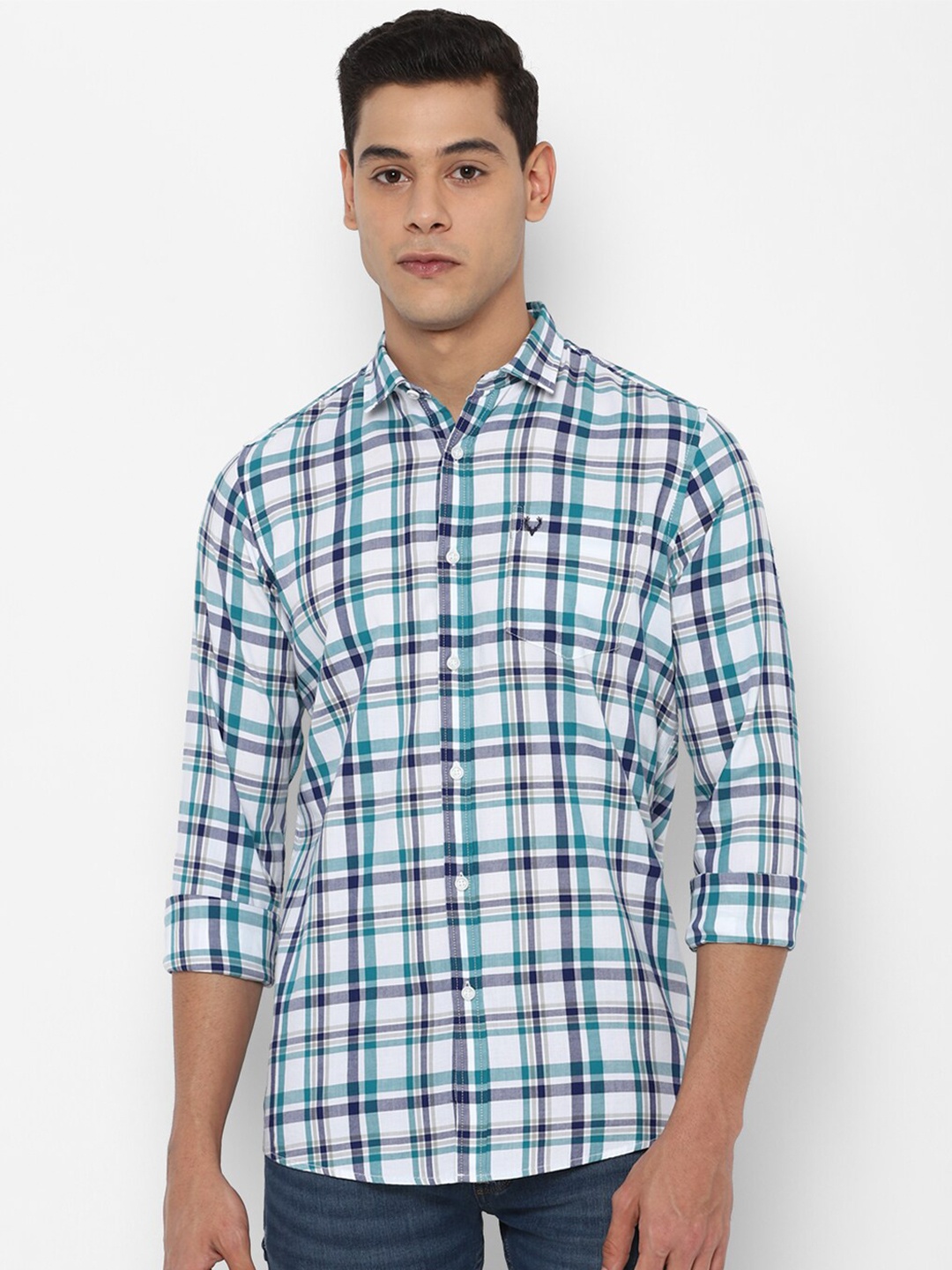 

Allen Solly Sport Men Multicoloured Tartan Checks Checked Casual Shirt, Multi
