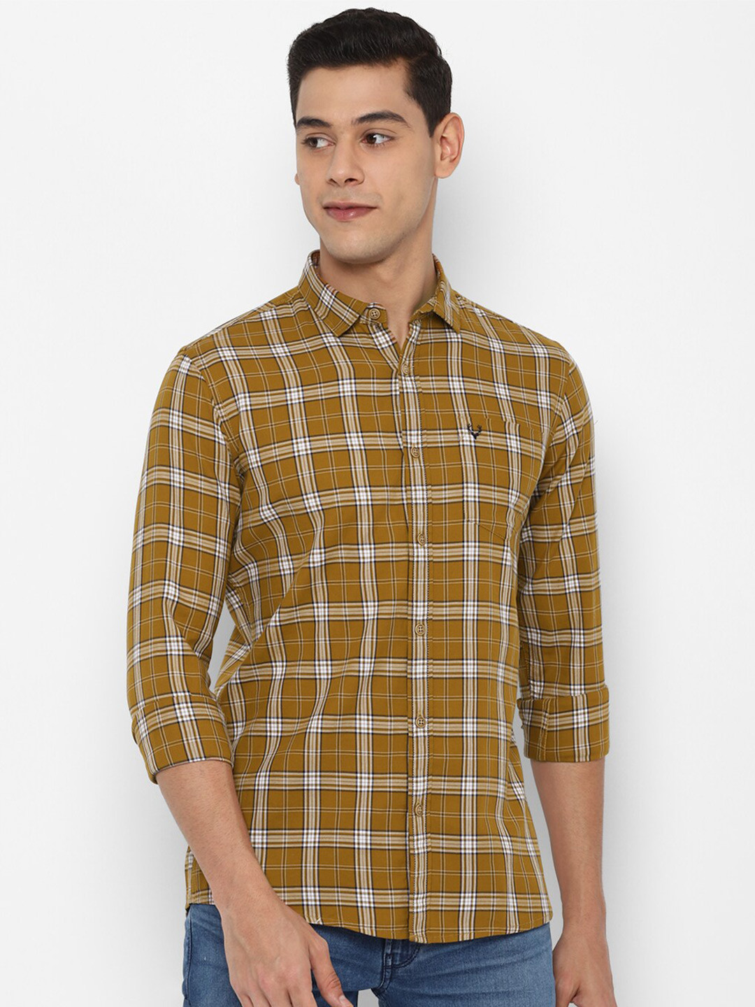 

Allen Solly Sport Men Yellow Checked Casual Shirt