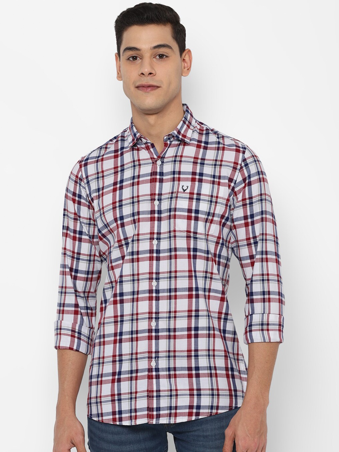 

Allen Solly Sport Men Red Tartan Checked Cotton Casual Shirt