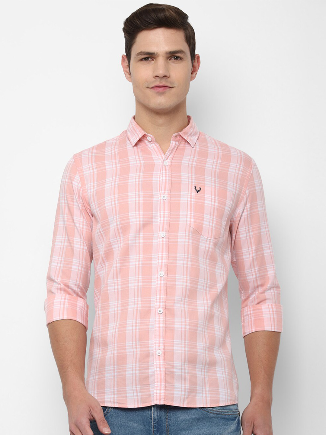 

Allen Solly Sport Men Pink Slim Fit Checked Casual Shirt
