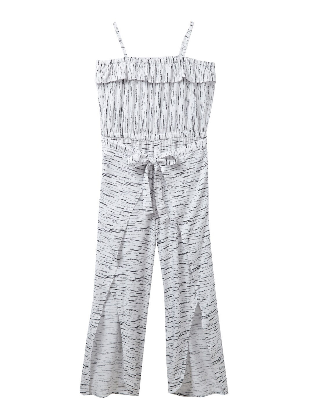 

Cub McPaws Girls White & Black Printed Basic Jumpsuit