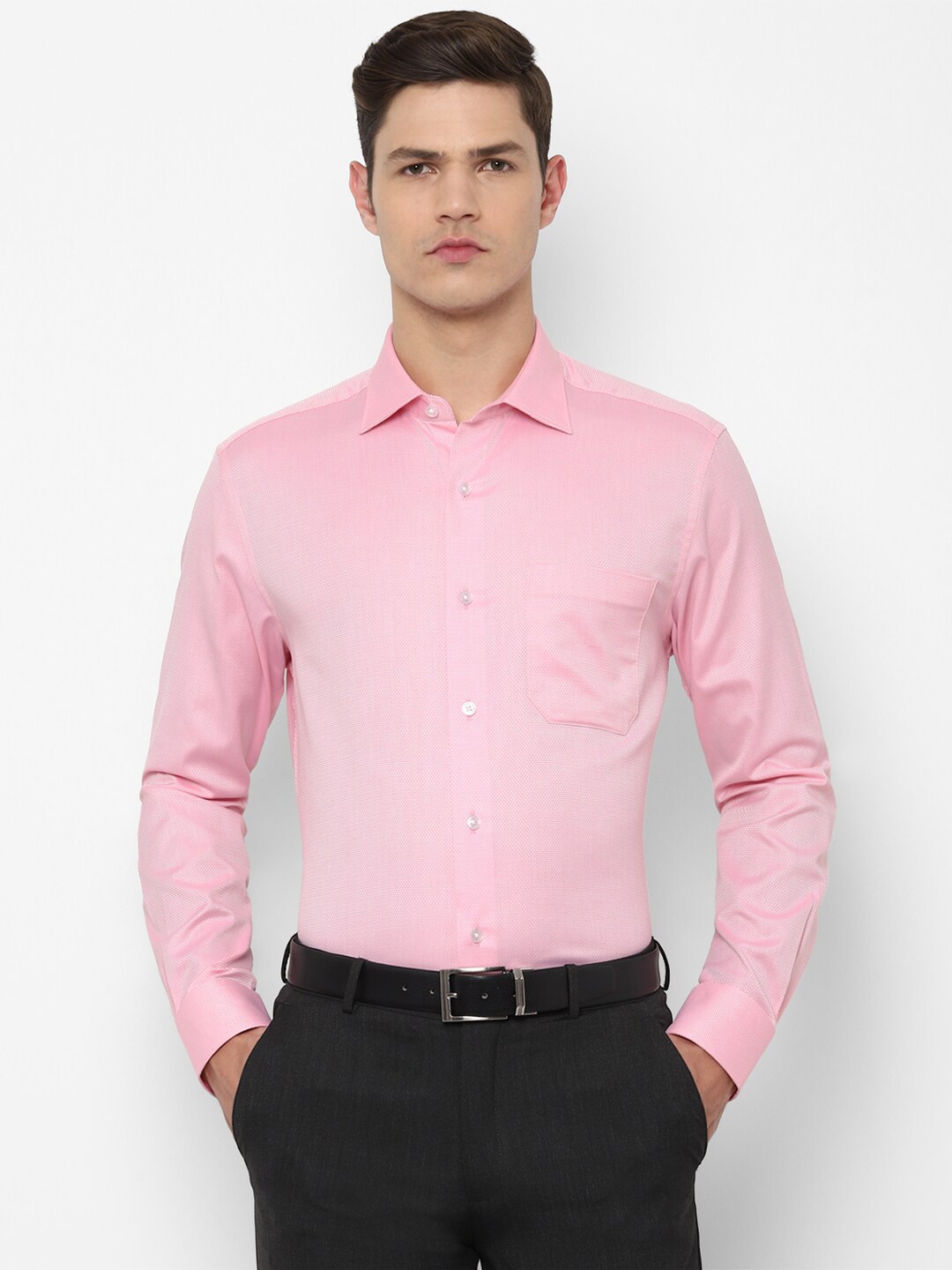 

Louis Philippe Men Pink Pure Cotton Formal Shirt