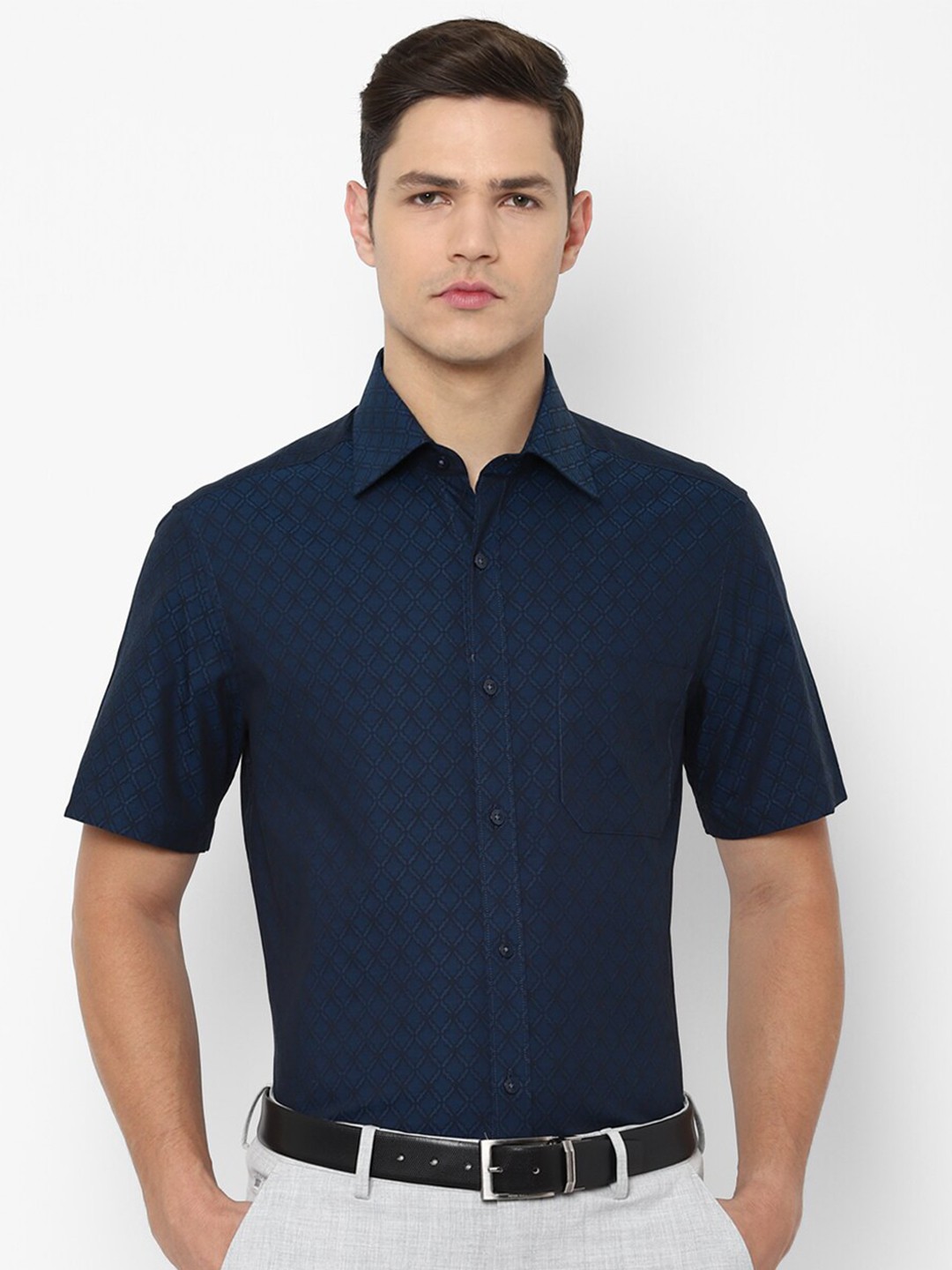 

Louis Philippe Men Navy Blue Pure Cotton Formal Shirt