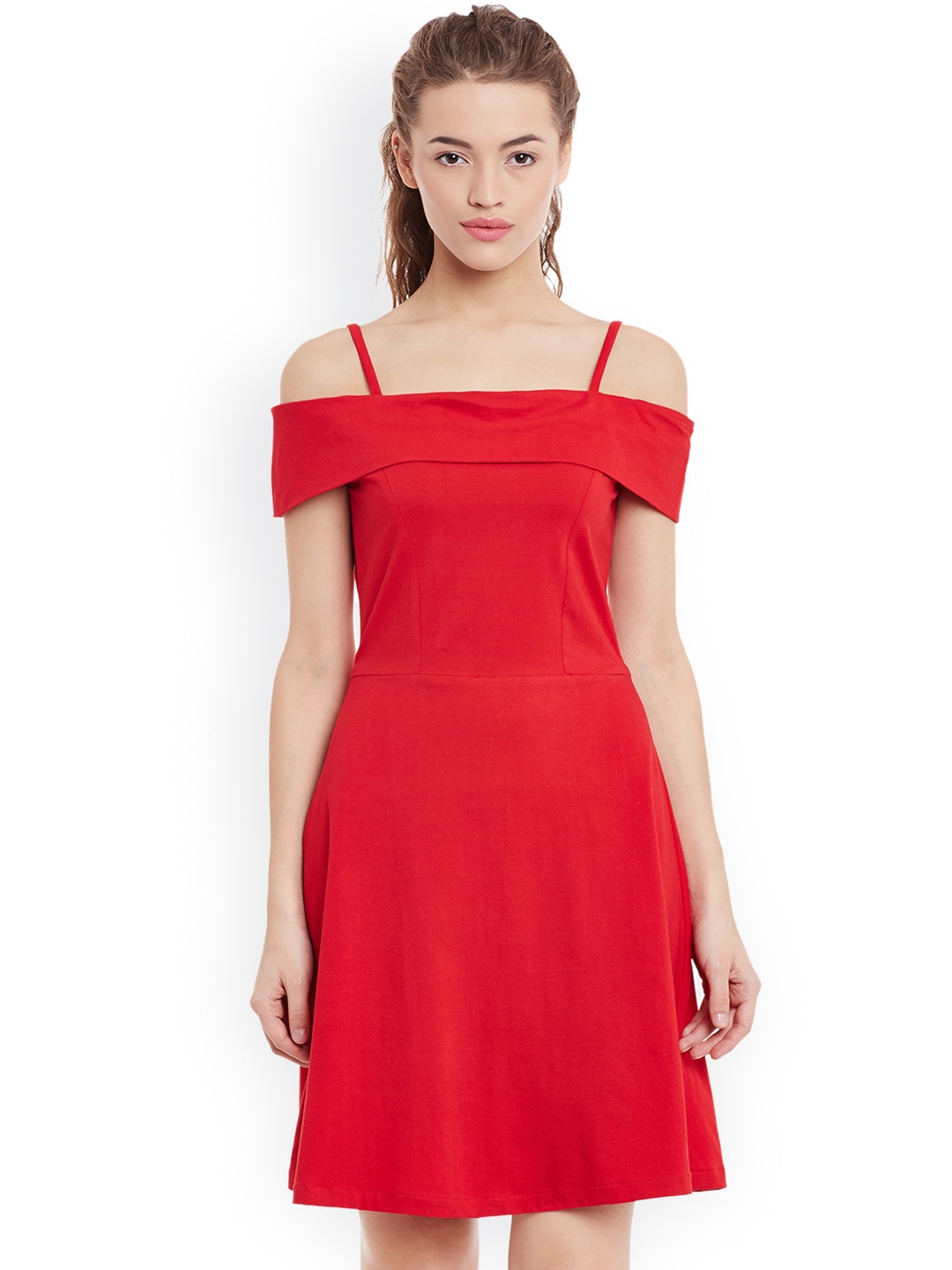 

Miss Chase Women Red Solid Fit & Flare Dress