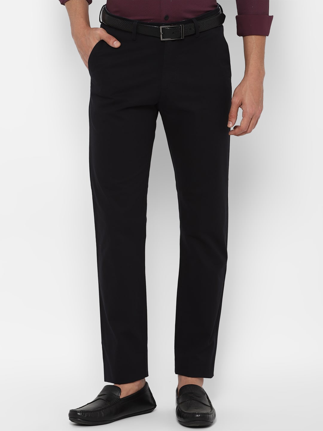 

Allen Solly Men Black Regular Fit Trousers