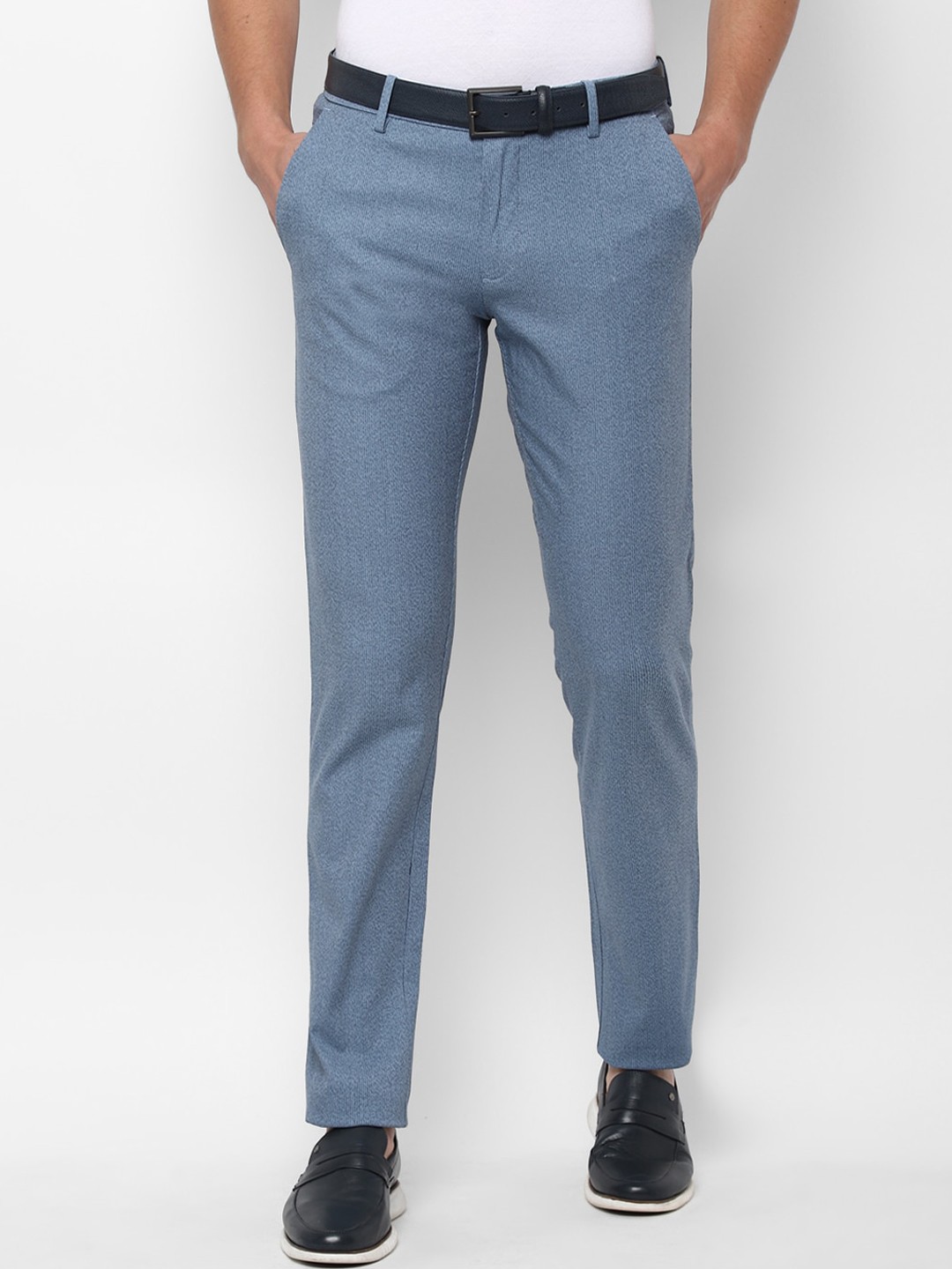

Louis Philippe Sport Men Blue Textured Slim Fit Trousers