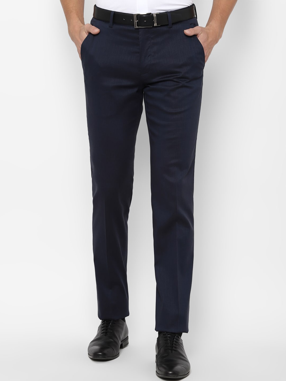 

Luxure by Louis Philippe Men Navy Blue Slim Fit Trousers