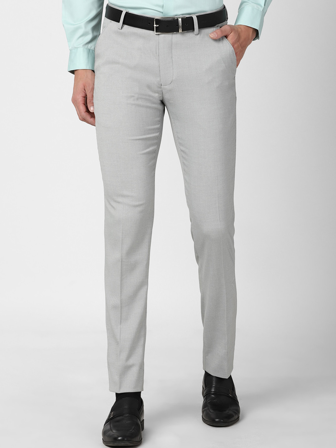 

Peter England Men Grey Slim Fit Formal Trouser
