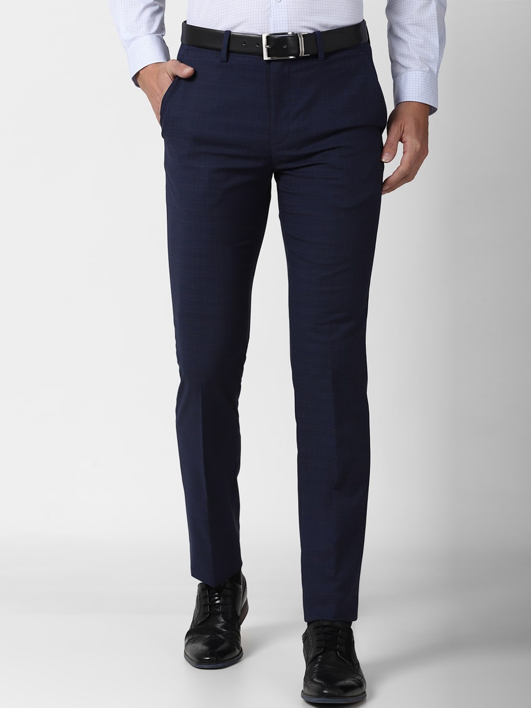 

Peter England Elite Men Navy Blue Slim Fit Formal Trousers