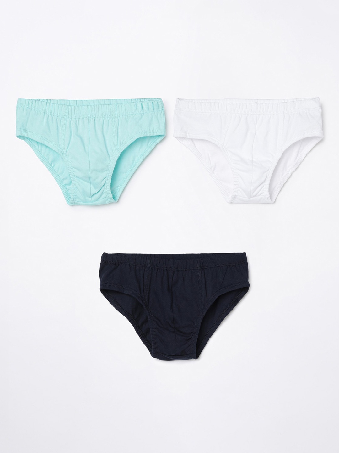 

Fame Forever by Lifestyle Boys Pack Of 3 Pure Cotton Basic Briefs, Navy blue