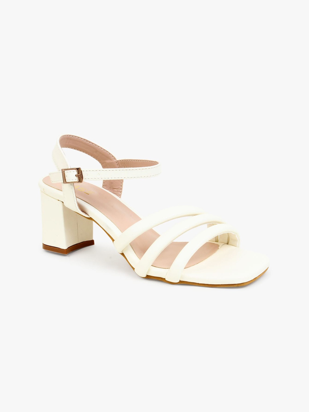 

KLASE White Solid Party Block Sandals