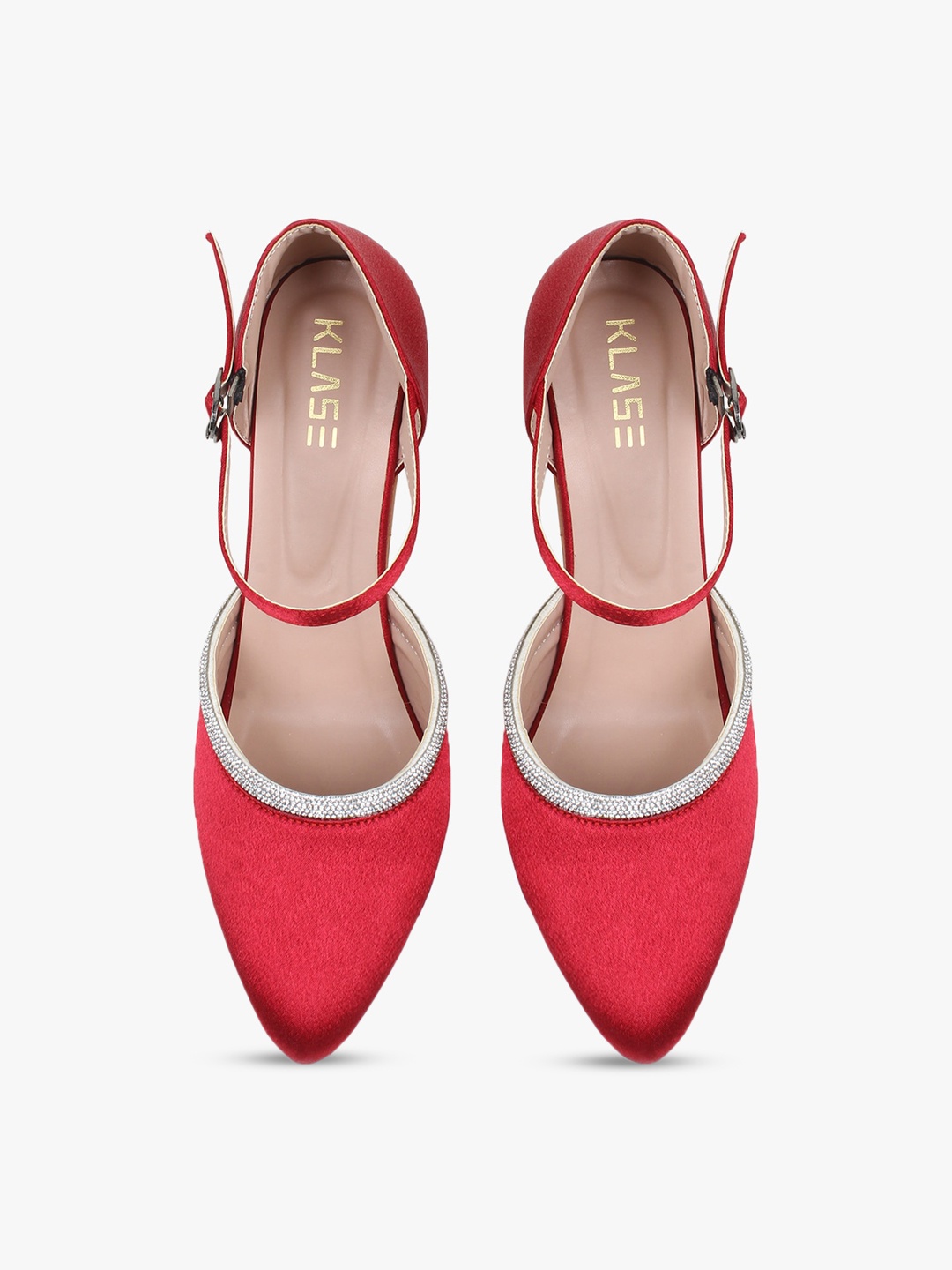 

KLASE Red Party Kitten Heel Pumps