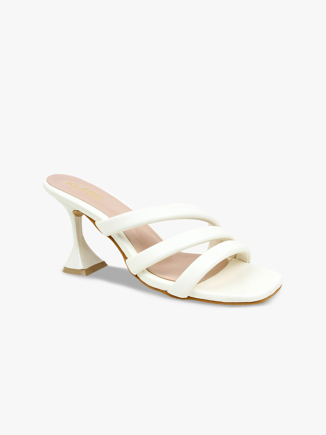 

KLASE White Solid Party Stiletto Sandals