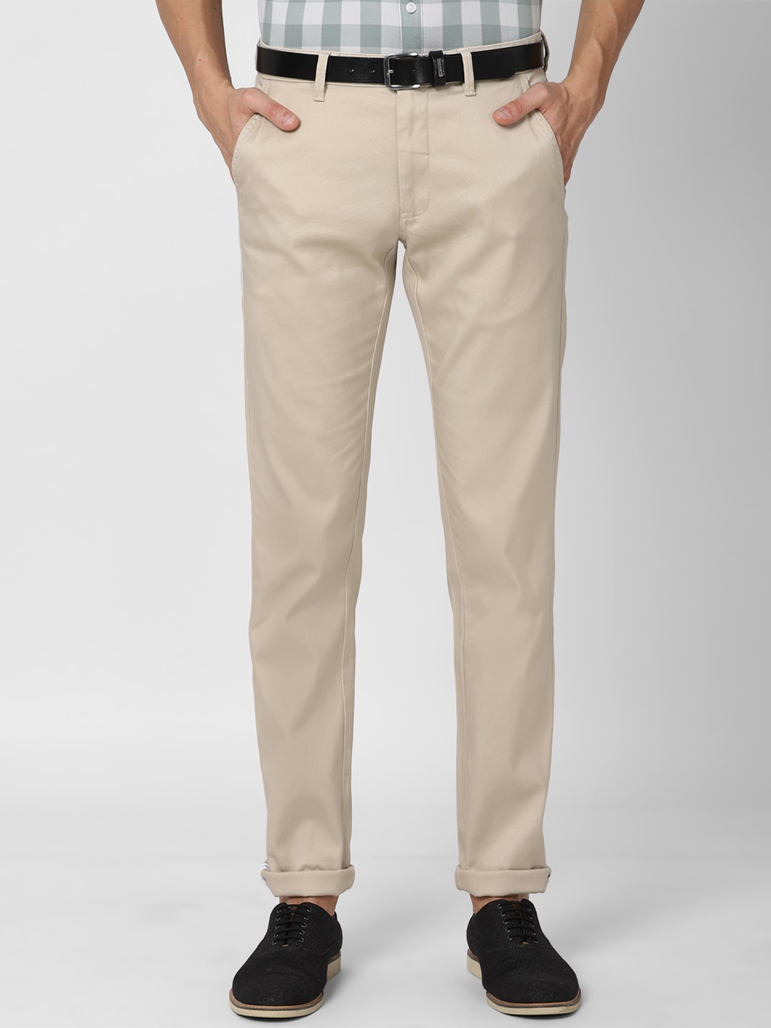 

Van Heusen Sport Men Cream-Coloured Slim Fit Trousers