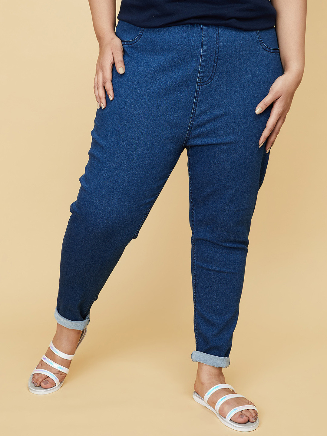 

max Women Plus Size Blue Jeans