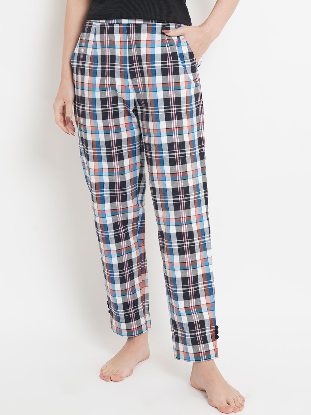

WESTCLO Women Multicoloured Checked Comfort Trousers, Multi
