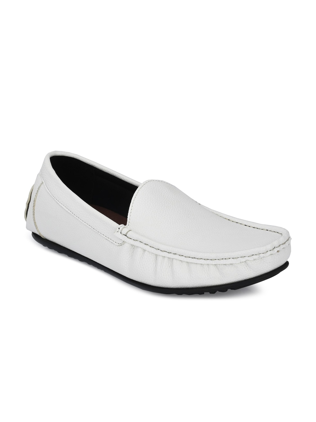 

Delize Men White Vegan Leather Loafers