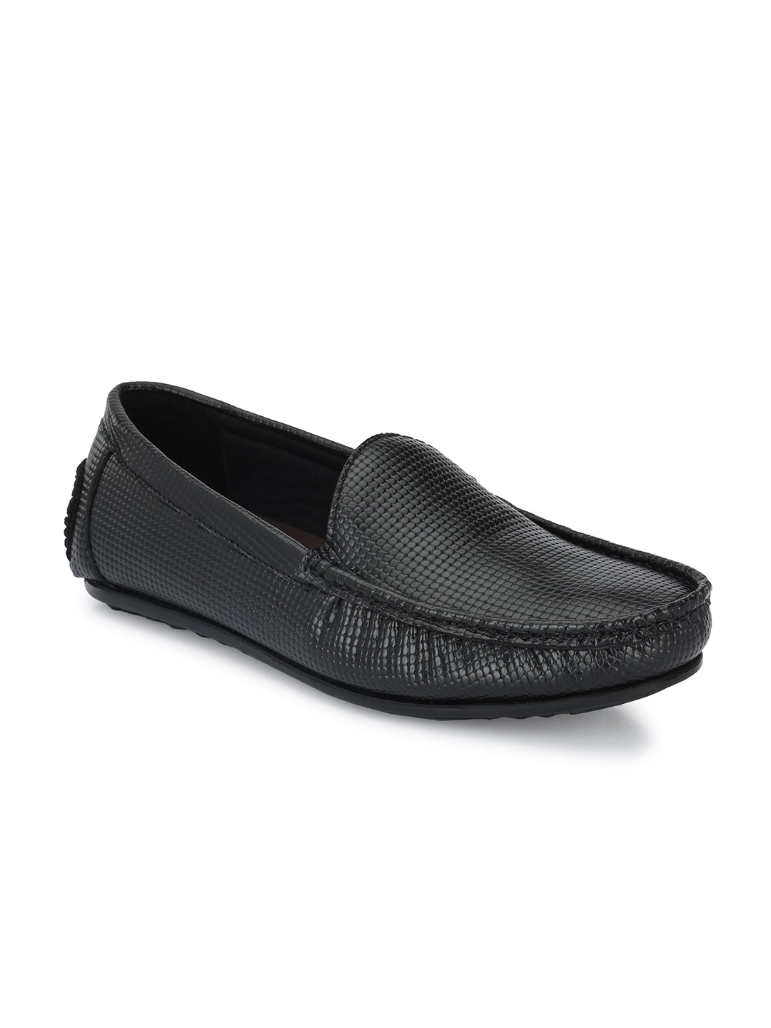 

Delize Men Black Textured Loafers