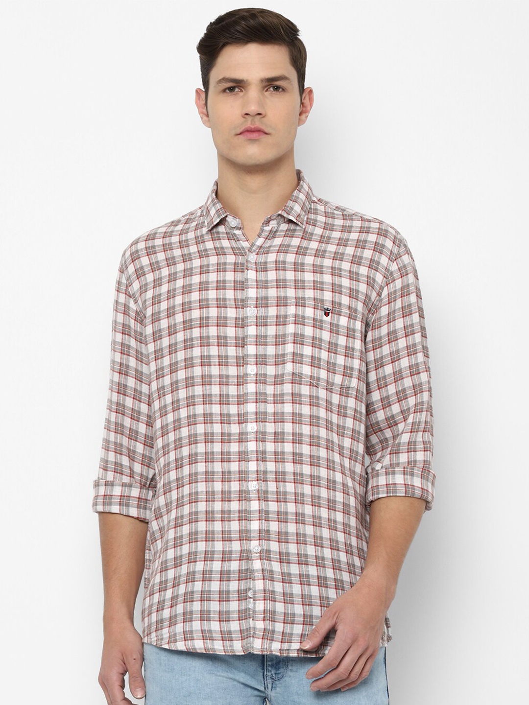 

Louis Philippe Jeans Men Brown Slim Fit Checked Casual Shirt