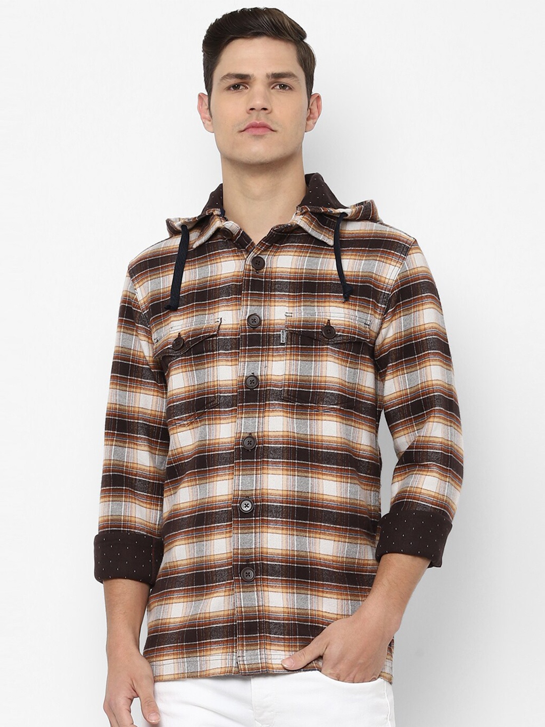

Louis Philippe Jeans Men Multicoloured Slim Fit Checked Casual Shirt, Multi