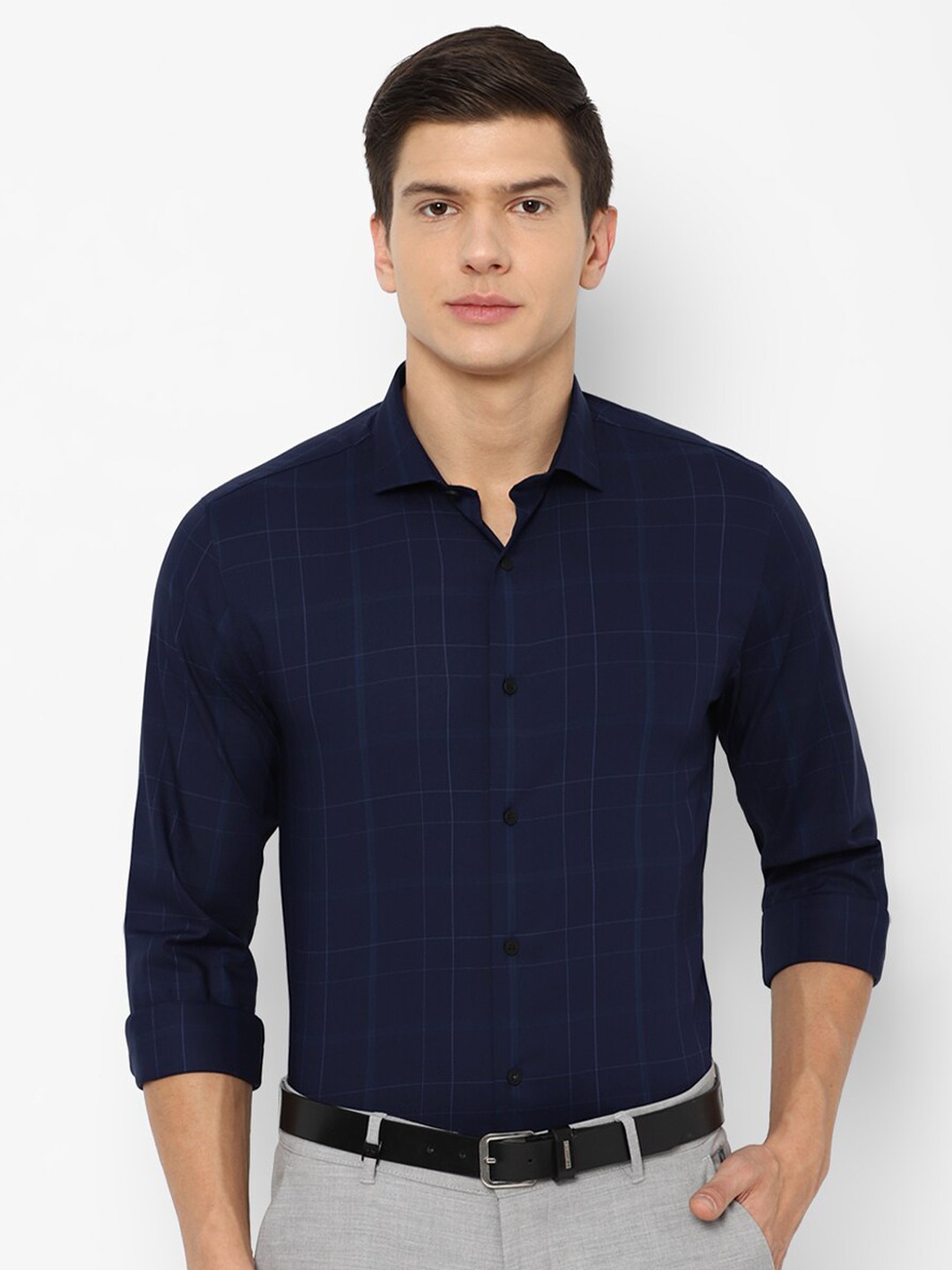 

Louis Philippe Sport Men Navy Blue Slim Fit Checked Casual Shirt