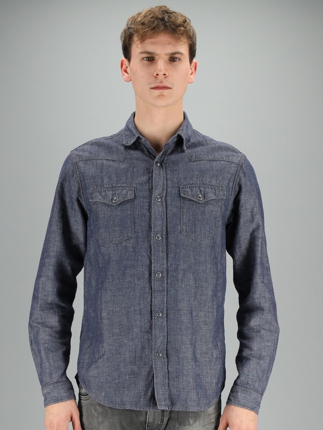 

FREESOUL Men Blue Casual Shirt