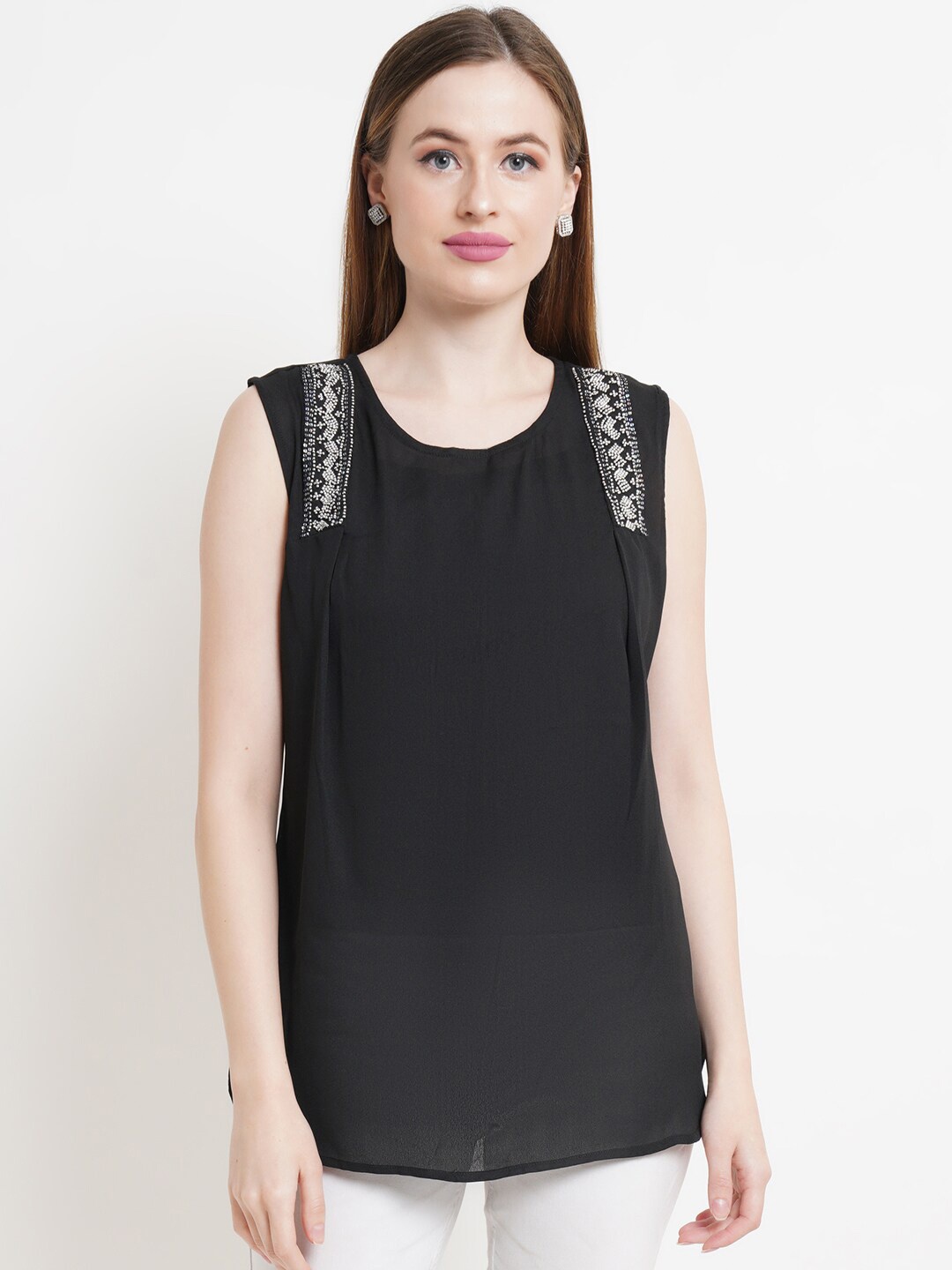 

WESTCLO Black Georgette Top