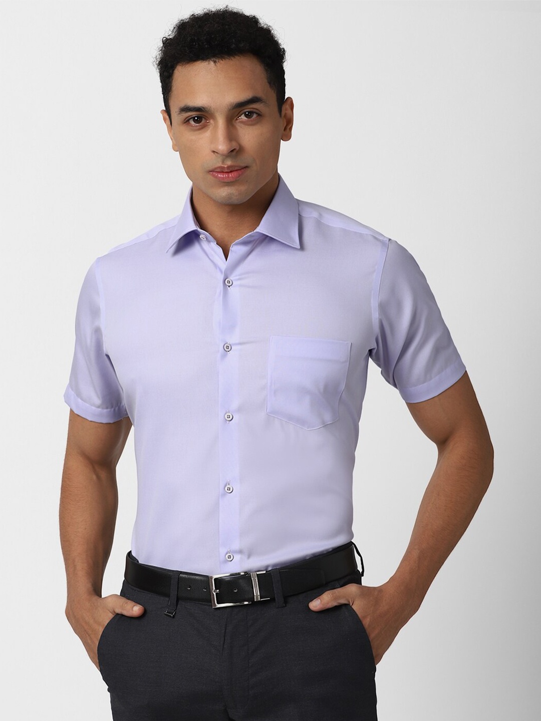 

Van Heusen Men Purple Cotton Formal Shirt