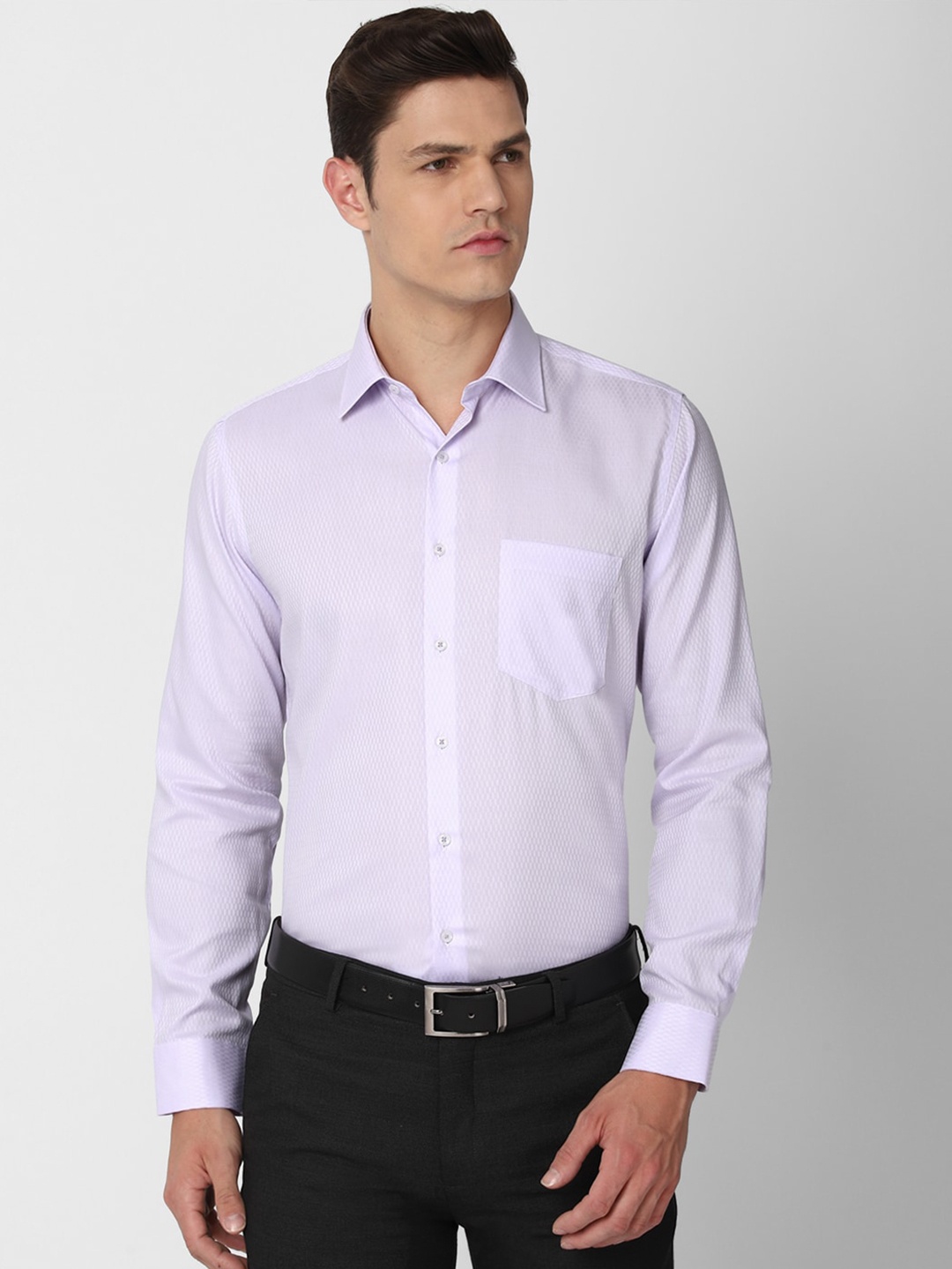 

Van Heusen Men Purple Slim Fit Checked Formal Shirt