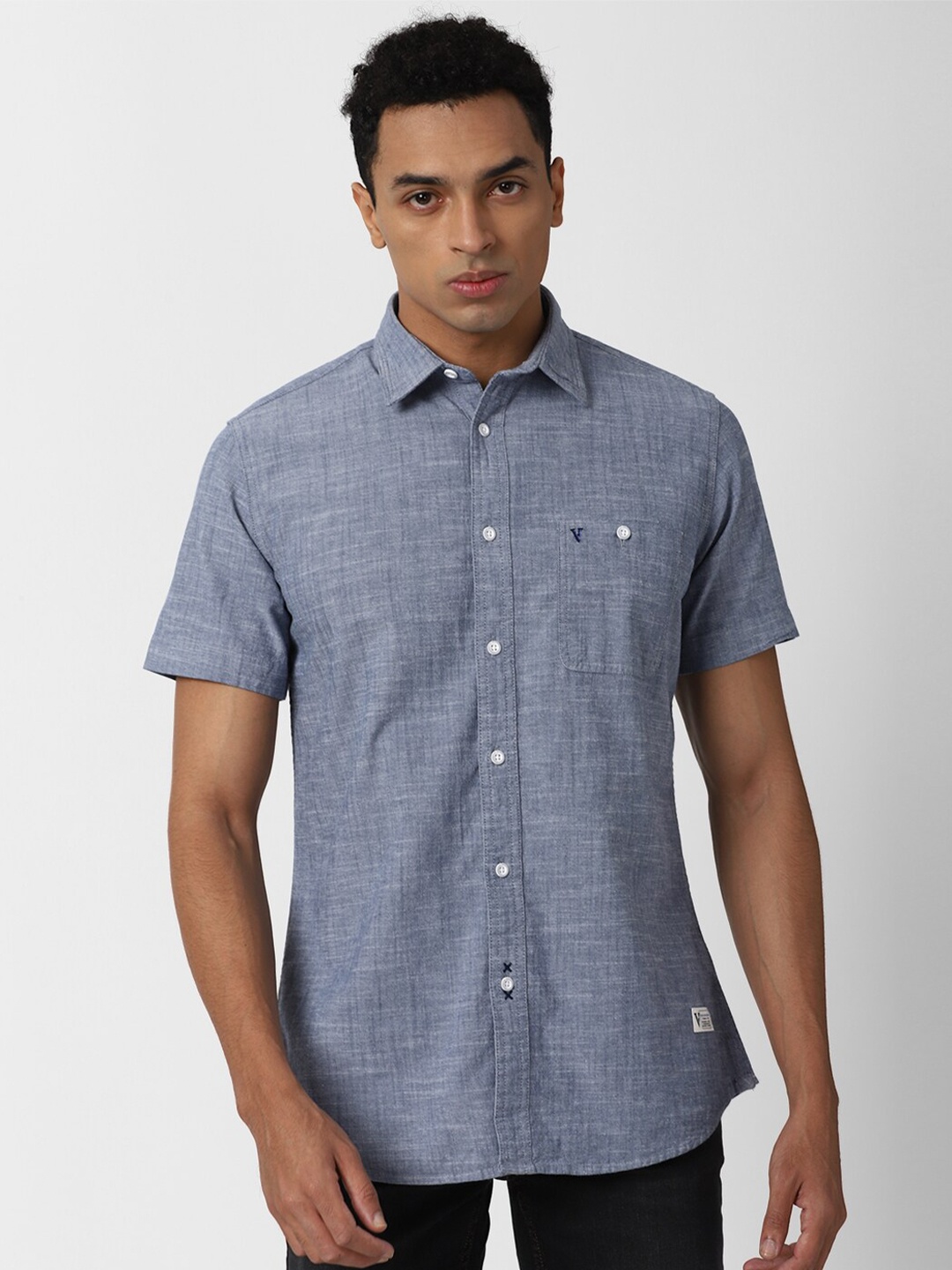 

VAN HEUSEN DENIM LABS Men Grey Slim Fit Casual Shirt