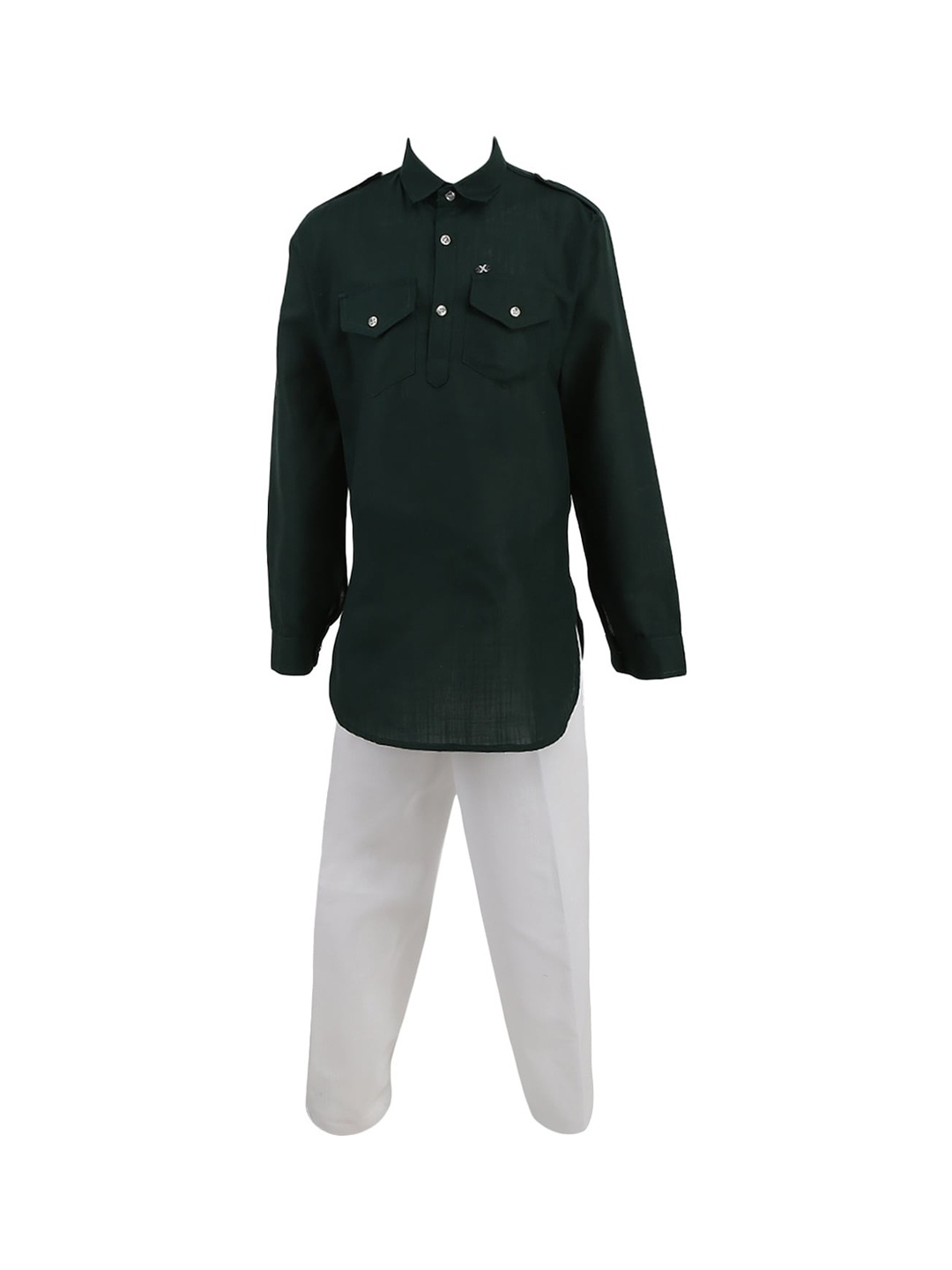 

V-Mart Boys Green Pure Cotton Kurta with Pyjamas