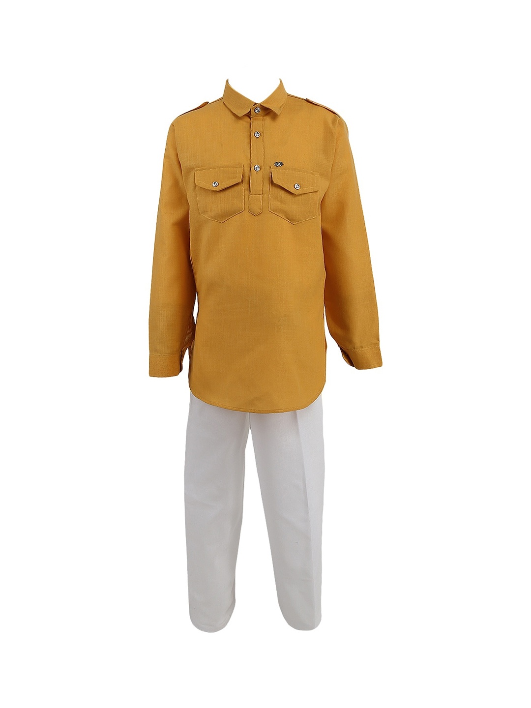 

V-Mart Boys Mustard Yellow Pure Cotton Kurta with Pyjamas