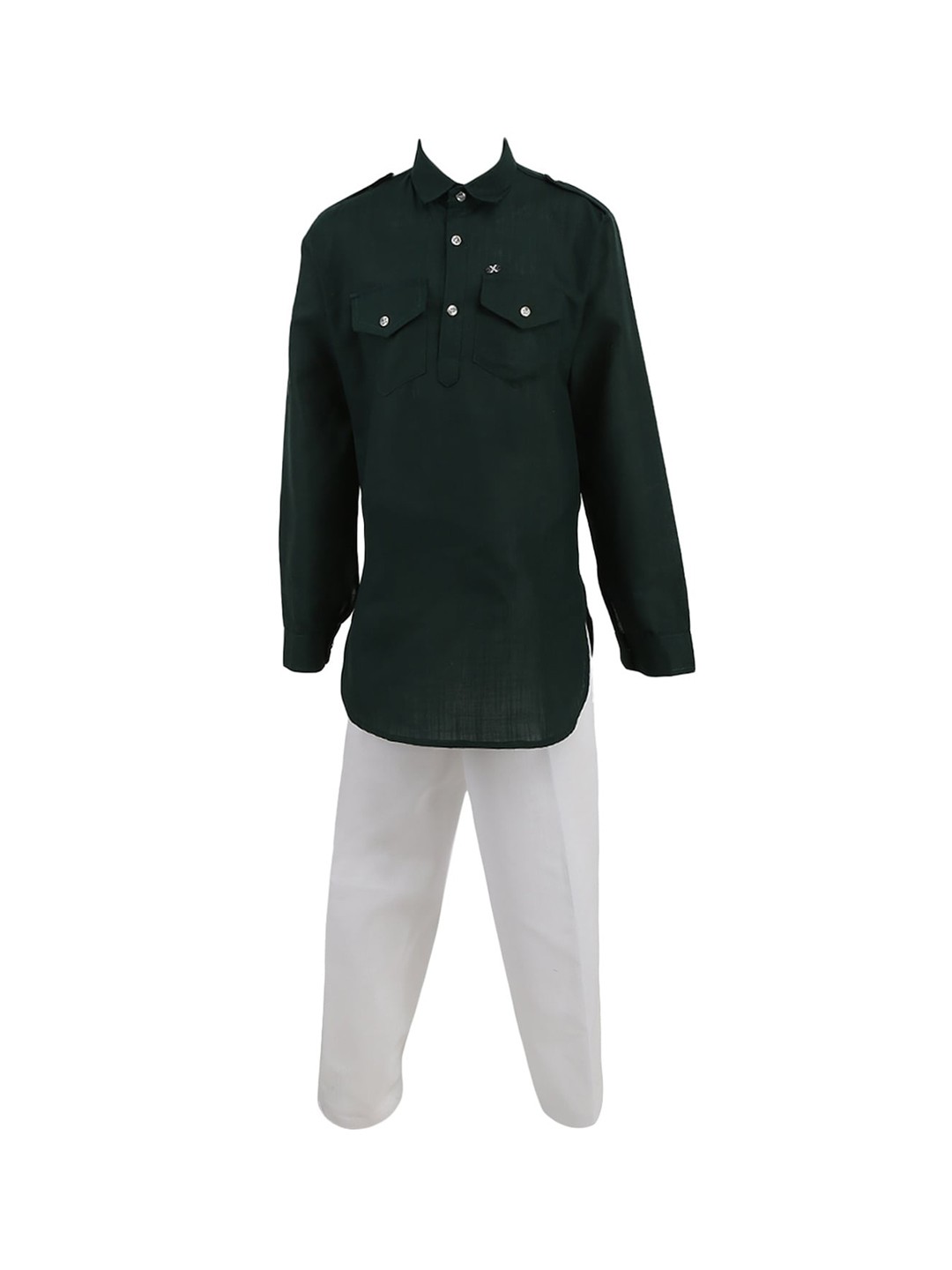 

V-Mart Boys Green Solid Pure Cotton Kurta with Pyjamas