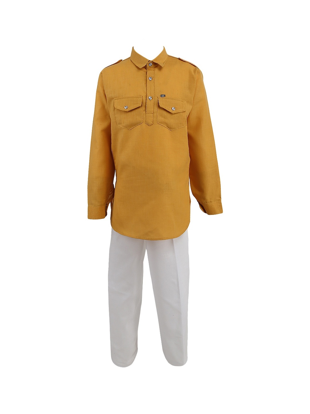 

V-Mart Boys Mustard Yellow Pure Cotton Kurta with Pyjamas